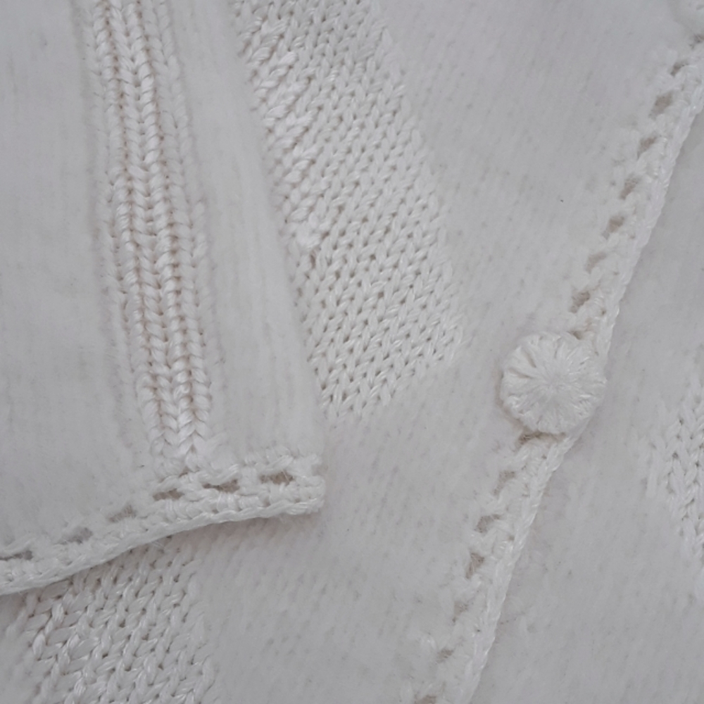 SOLD. Jacques Daniel. Angora Wool-Blend Knit Cardigan. Off-White. Small - Picture 11 of 16